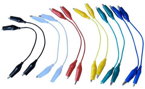 Short 15cm Crocodile Alligator Test Leads. Ideal for Crumble - Pack of 12