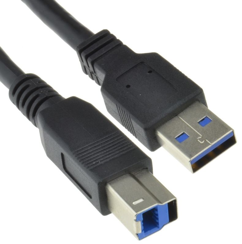 USB 3.0 SuperSpeed Cable Type Plug A to Type B Plug BLACK