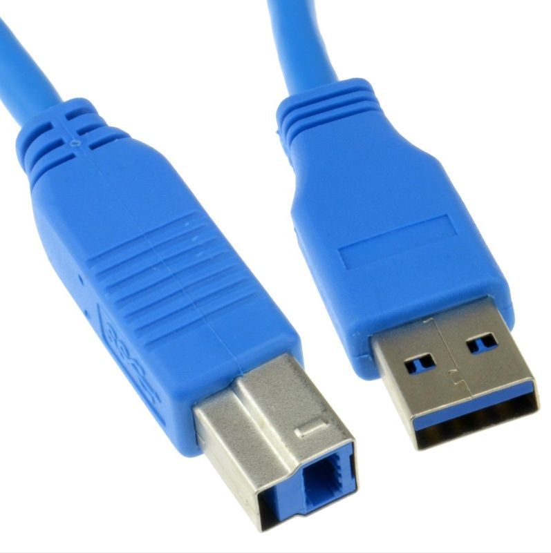 Short USB 3.0 SuperSpeed Cable Type Plug A to Type B Plug BLUE